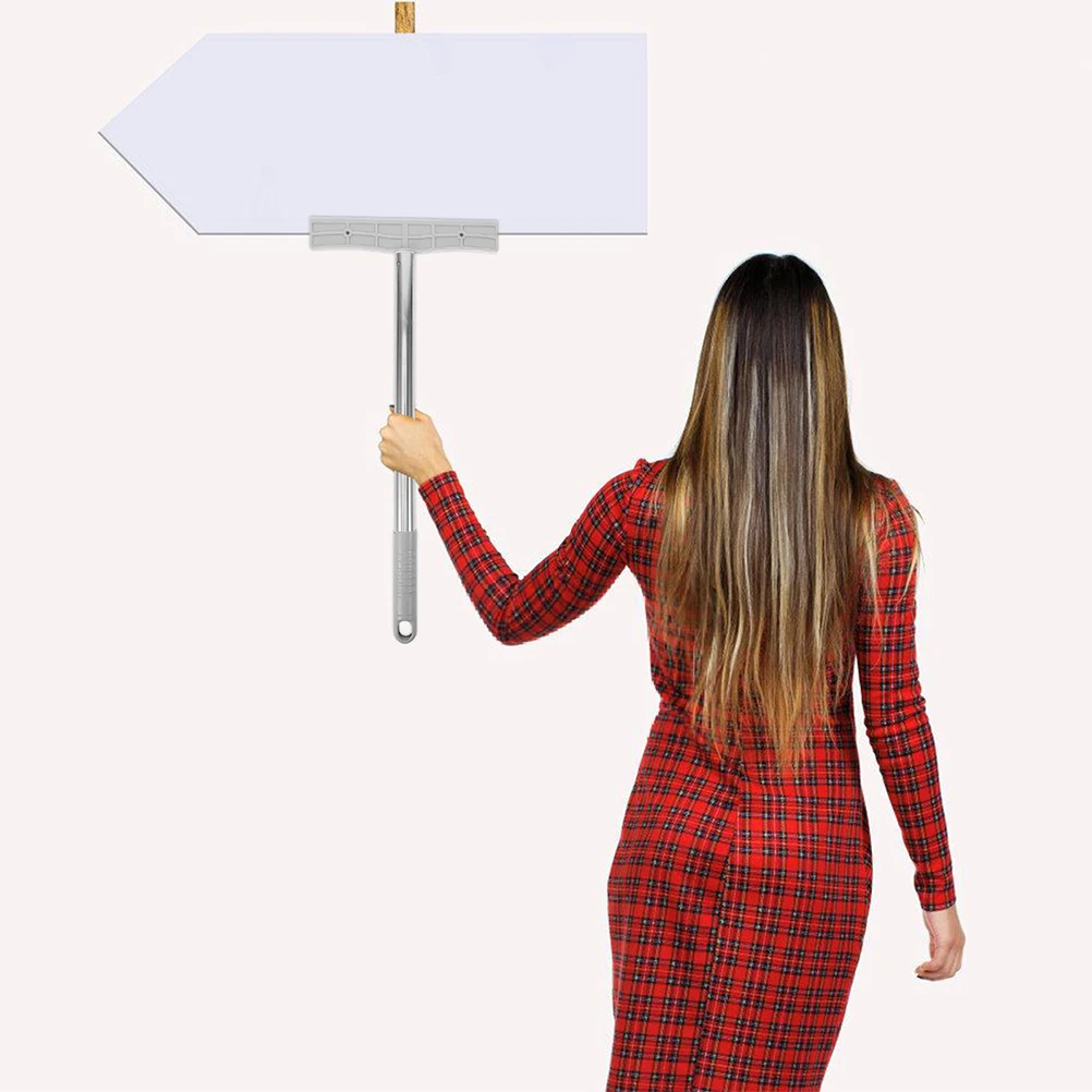 

4 Pcs Sign Stand Parade Signboard Rod Display Handheld Welcome Holder Tour Guide Telescopic Stainless Steel Practical