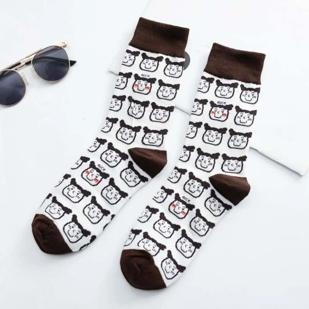 Fashion Patchwork Girls Jacquard Socks Dog Korean Ins Cartoon Socks Women Hosiery Warm Mid Tube Socks Party