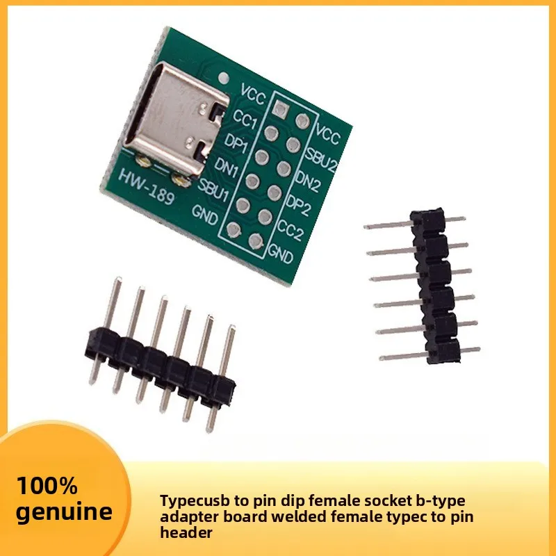 TYPEC USB to DIP Socket Adapter Board with Soldered Female Header and Pin