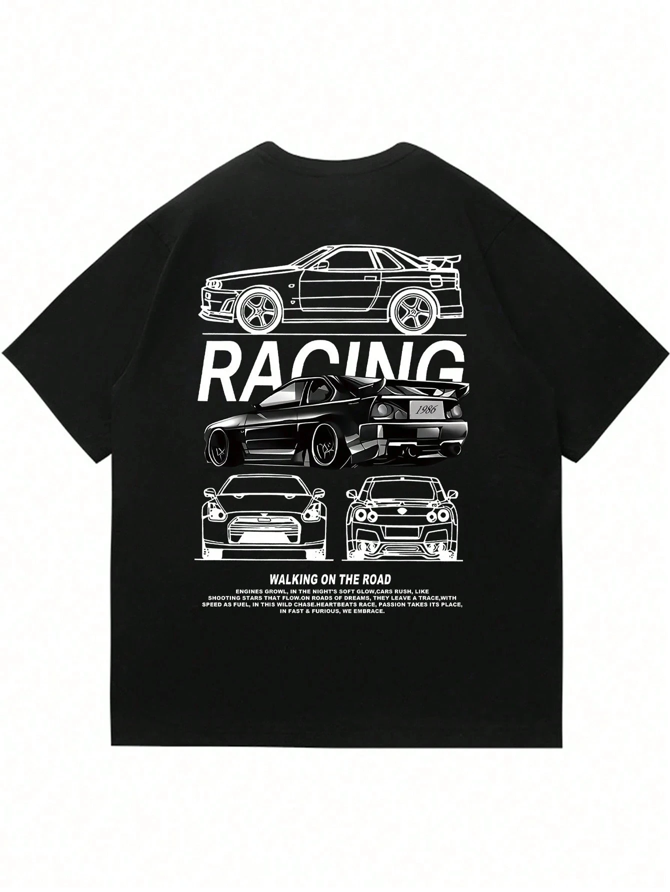 تي شيرت رجالي مطبوع عليه شخصية بأكمام قصيرة تي شيرت سباق مريح ومسامي أنيق للصيف ملابس رجالية harajuku #3