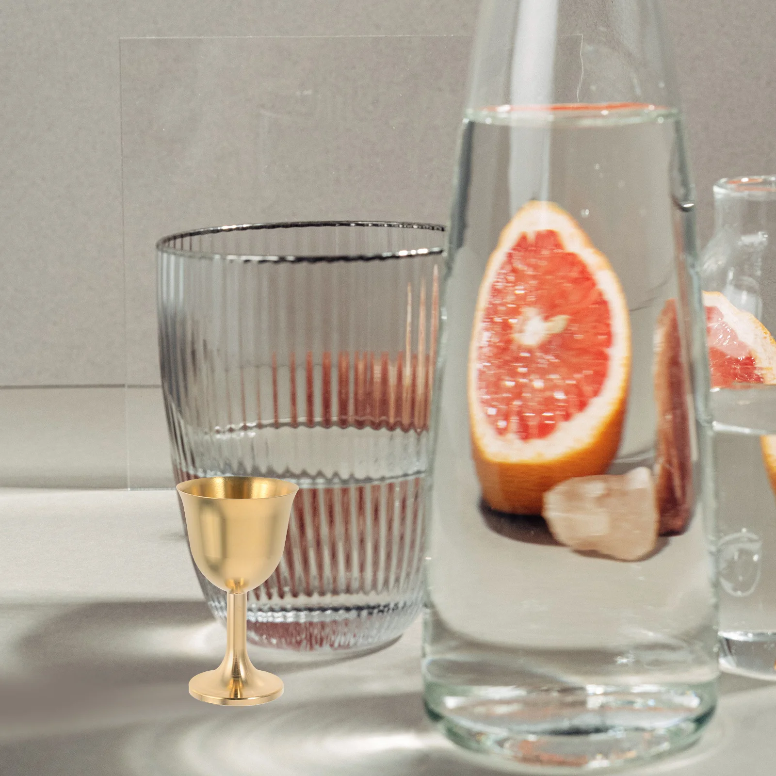 2pcs Mini Brass Wine Cups Gold Chalice For Meditation Rituals Tibetan Altar Offerings Yoga Supplies Stemmed Glass