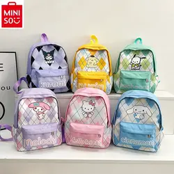 MINISO Sanrio New Lightweight Backpack Student Cartoon Hello Kitty Cute Kindergarten Large Capacity Children's Backpack Durable