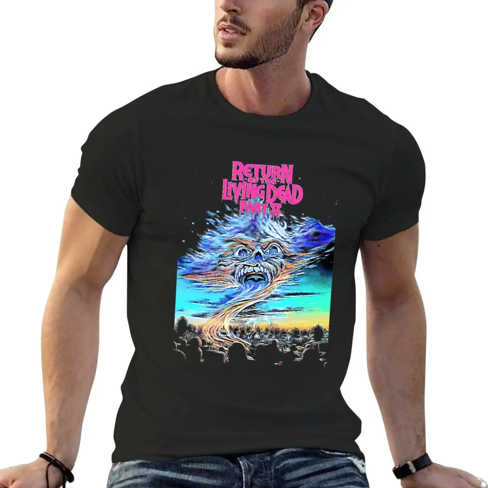 

Футболка мужская с принтом «Возвращение живых мертвецов», белый смешной топ с животным принтом для мальчиков, винтажная рубашка, 2 шт.