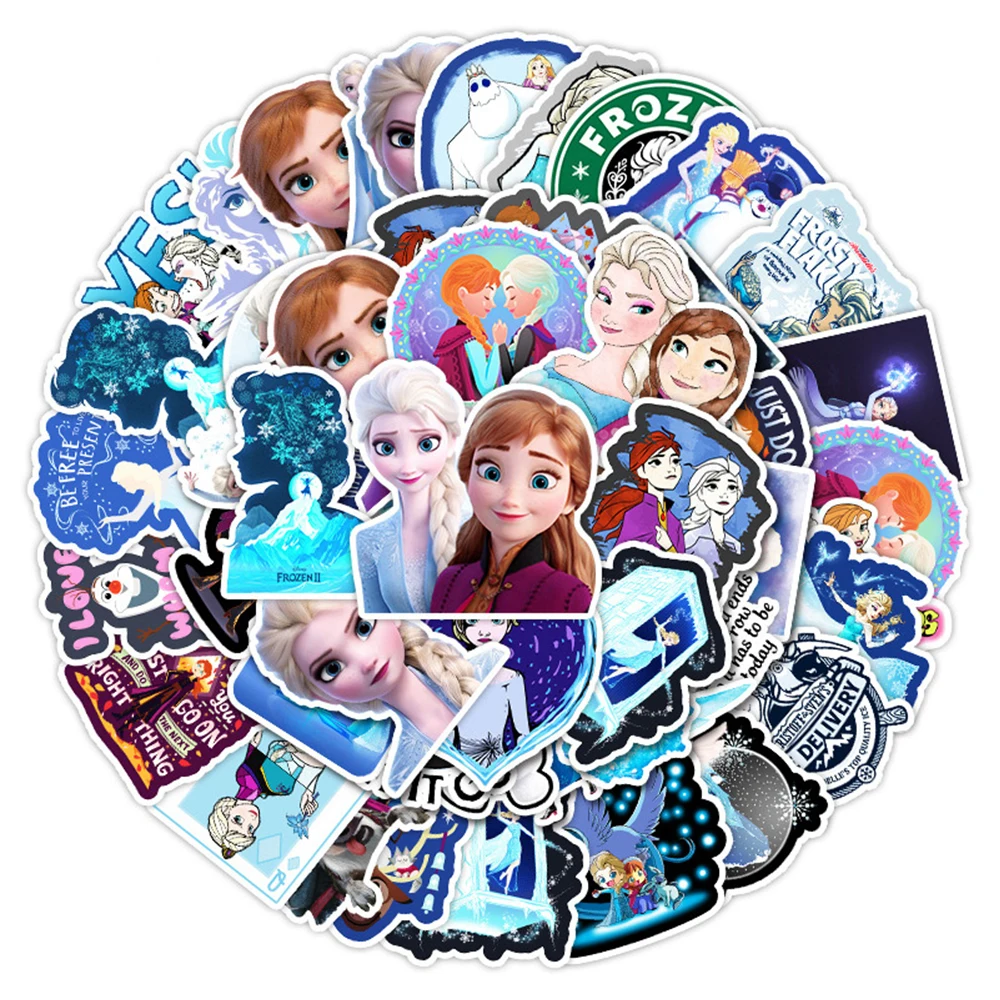 10/30/50pcs Disney Moive Frozen Elsa Stickers Anime Cute Princess Decoration Decals Toy Aesthetic Kawaii Girl Kids Sticker Gifts