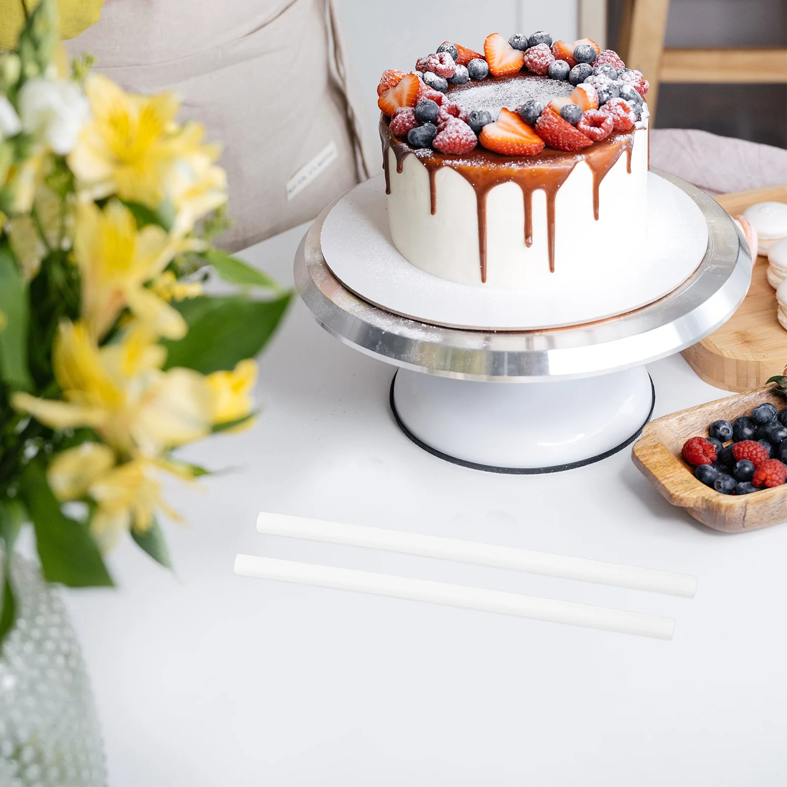 25Pcs Cake Dowels Plastic Support Rods for Tiered Cakes Sturdy PP Material Easy to Use Plastic Plate Support Cake Dowel