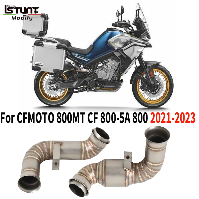 Slip On For CFMOTO 800MT CF 800-5A MT 2021 2022 2023 Motorcycle Exhaust Middle Pipe Escape Moto Connect Original Muffler