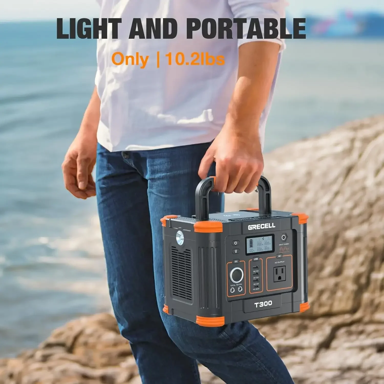 Portable Power Station 300W (Peak 600W), GRECELL 288Wh Solar Generator with 60W USB-C PD Output