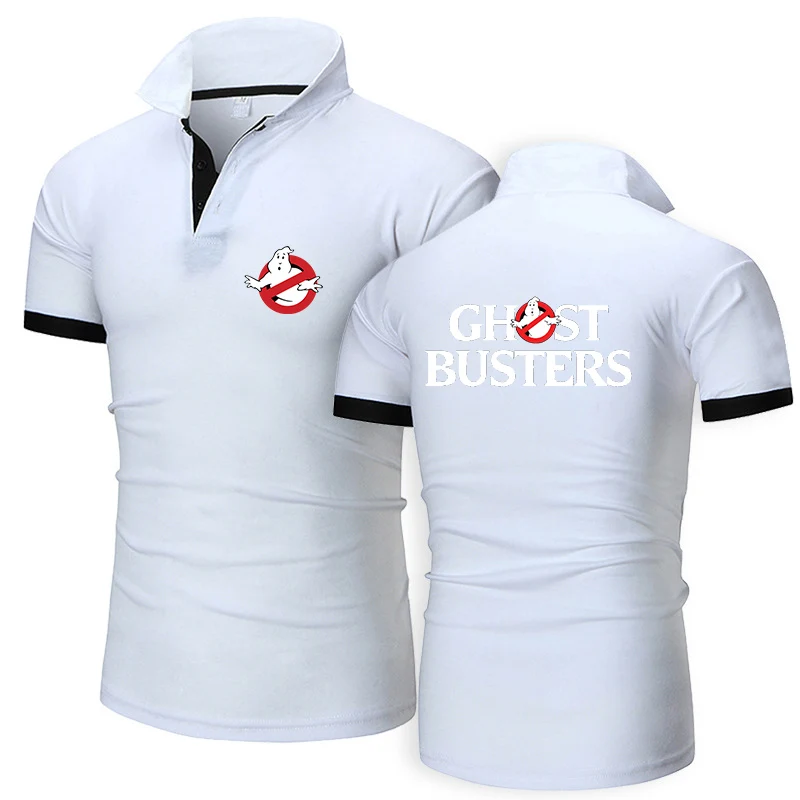

2025 High Quality Summer Comfortable Quick Drying Man's Movie Ghostbusters Logo Print Fashion Personality Lapel Polo Shirt