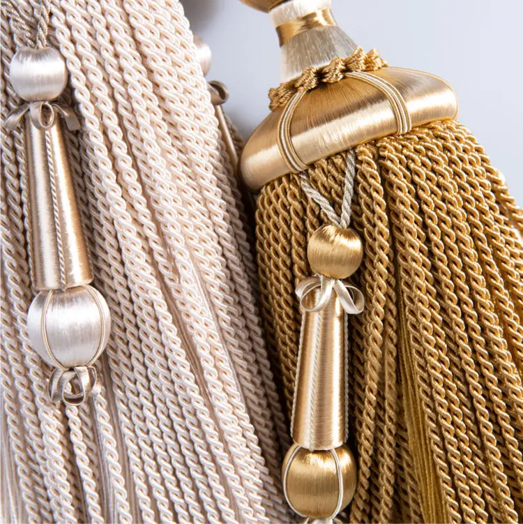 American Country Style Curtain Tiebacks Rustic Farmhouse Tassel Rope Window Treatment Accessories for Home Decor