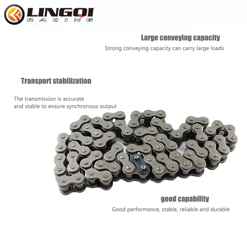 LINGQI RACING 74Links Transmission Drive Chain 530 530H-KMC Stainless Steel Chains For Motorcycle Racing Off-road Vehicle Parts