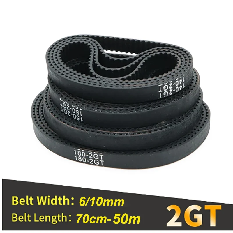 

6mm/10mm Open Timing Belt GT2 Long 70cm/1/1.5/2/3/5/10/50m GT2 Belt Rubber Aramid Fiber Cut To Length For 3D Printer Wholesale