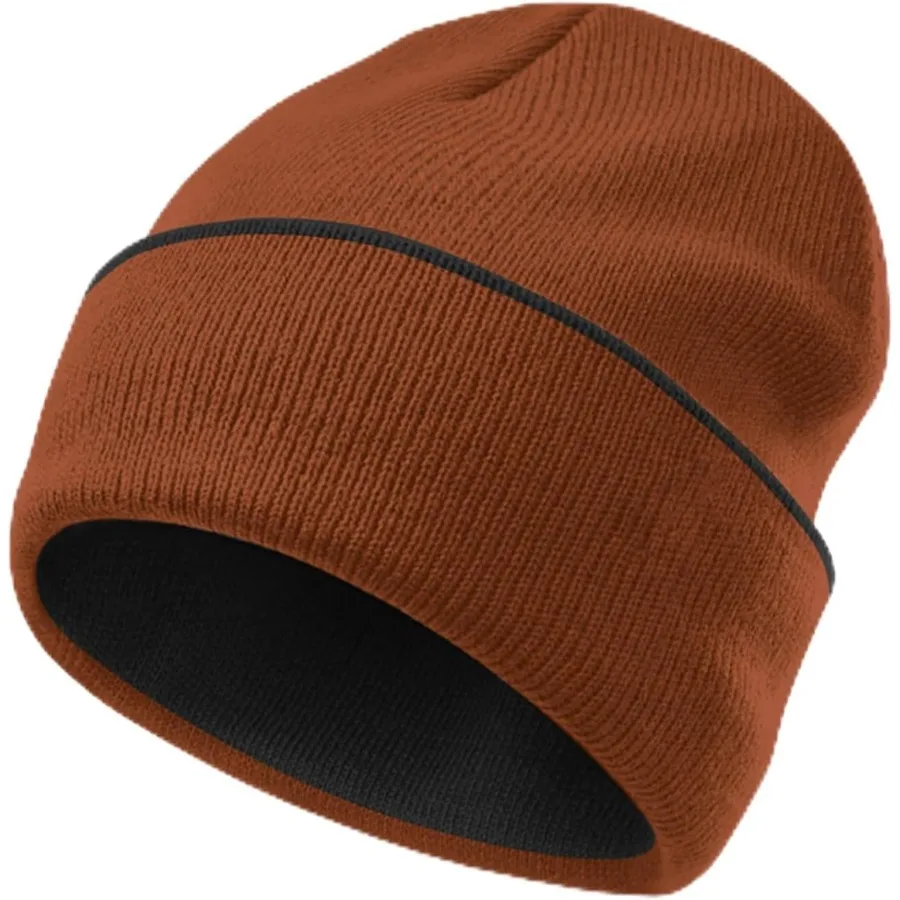 

Rosoz шапка унисекс, зимняя вязаная шапка с черепом и манжетами, мягкая теплая шапка для мужчин/женщин, кепка для лыжных часов с напуском