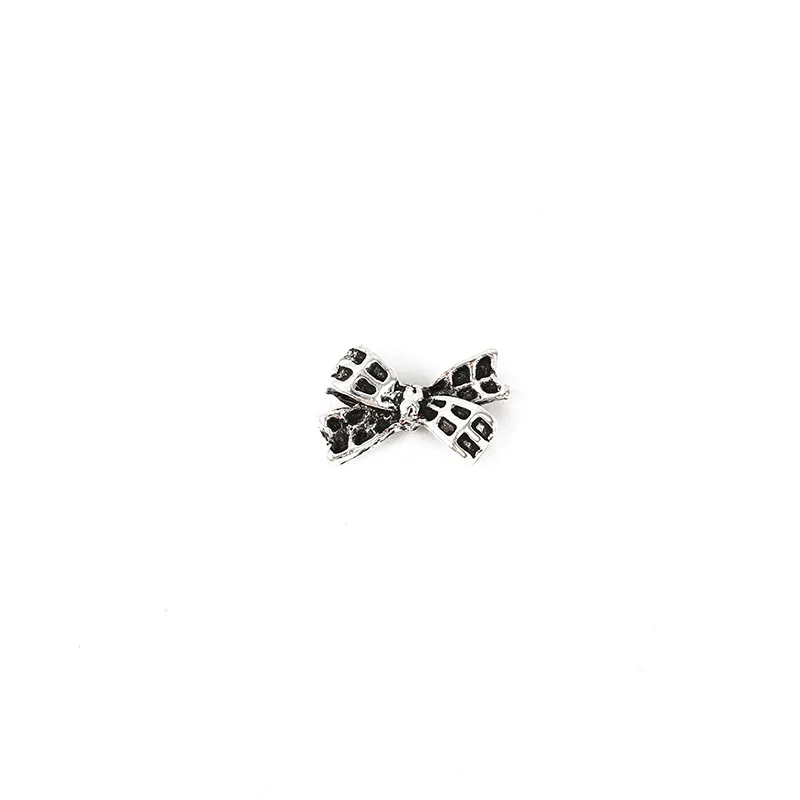 10Pcs Chrome Punk Silver Nail Alloy Jewelry Retro Heart Star Bow Bear Parts Metal Nail Art Charms 3D Crown Manicure Decorations