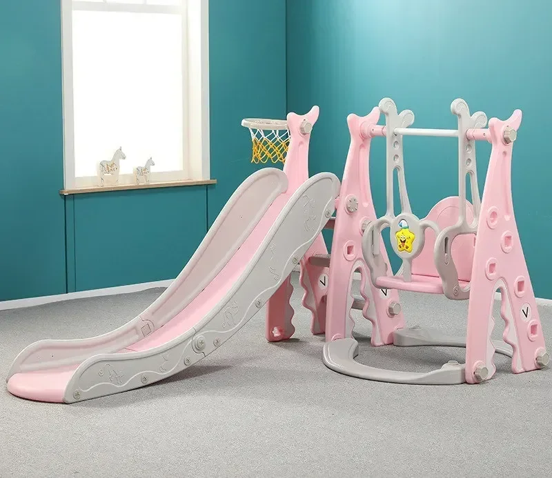 

Baby Slide 4 in 1 Children Indoor Home Safety Slide Swing Chair Slide Combination Kindergarten Kids Playground Sports Game Toys