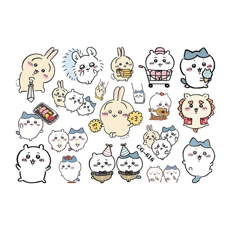 Chiikawa Hachiware Usagi Kawaii Anime Cartoon Tattoo Stickers Color Clavicle Arm Sweet Cool Sexy Waterproof Body Decals