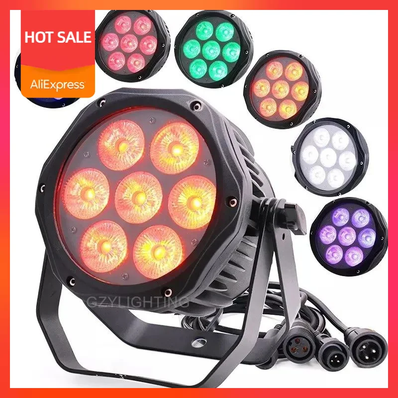 Waterproof PAR Light 7x18W 6in1 LED Par Lights Aluminum Can DJ Club Party Disco Stage Lighting LED Wall Washer