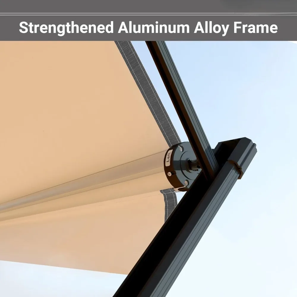 Manual RV Awning Complete Kit Retractable Camper Awning for RV or Trailers RV Roll,for Camper or 5th Wheel, Out Awning