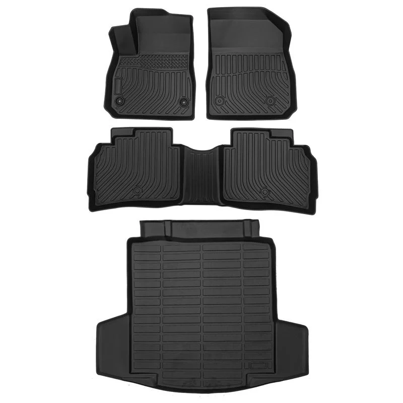 Waterproof TPE 5D Luxury Full Set 4-Piece 5mm Thick Car Floor Mats 1 Year Warranty for Right-Hand Drive for Ranger(2015-2021)