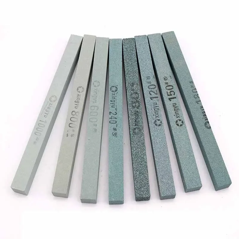 Square Grinding Stone Green Silicone Carbide Sand Strip 80-1200 Grit for Knife Abrasive Polishing Sharpener Tool