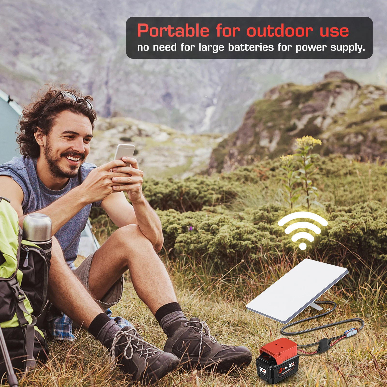 EDUP SK0108 Starlink محول طاقة صغير لميلووكي 18 فولت بطارية ليثيوم أيون 30Amp فيوز مقاوم للماء المحمولة في الهواء الطلق الاستخدام مع التبديل #6