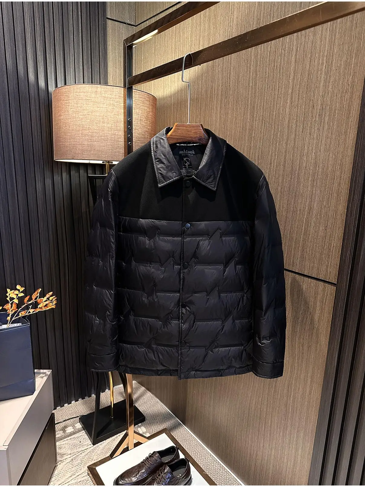 

Легкое теплое мужское пальто Du Down Jaet, универсальное белое стеганое пальто с отложным воротником и перьями Du Urban Faion