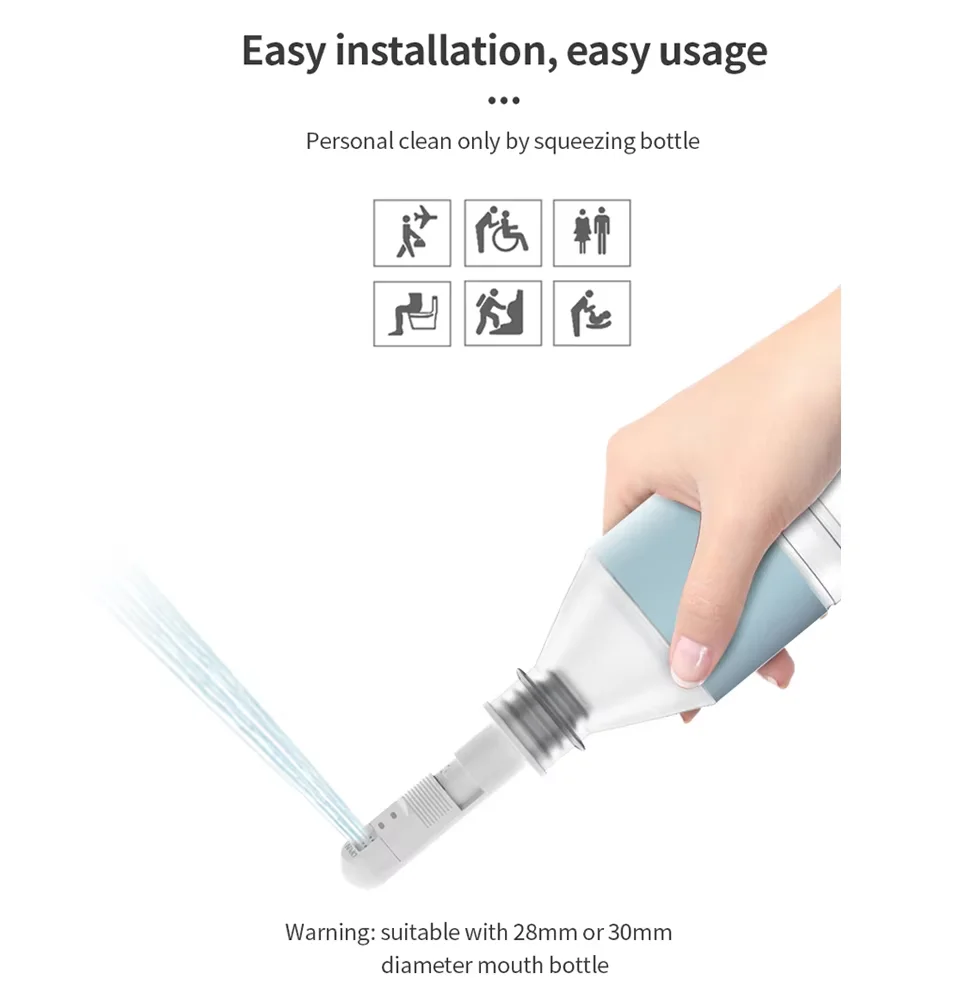 WOWER-bidé de dedo portátil para limpieza Personal, pulverizador Shattaf de viaje con 8 agujeros, Control de volumen de agua, cuidado de la higiene,