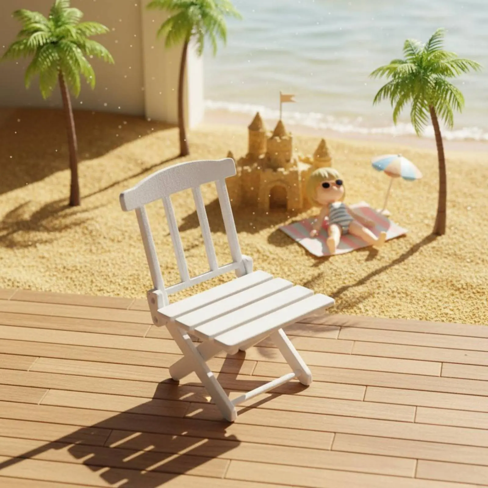

Миниатюрный складной шезлонг для кукольного домика, легкий аксессуар для детских игр и хобби