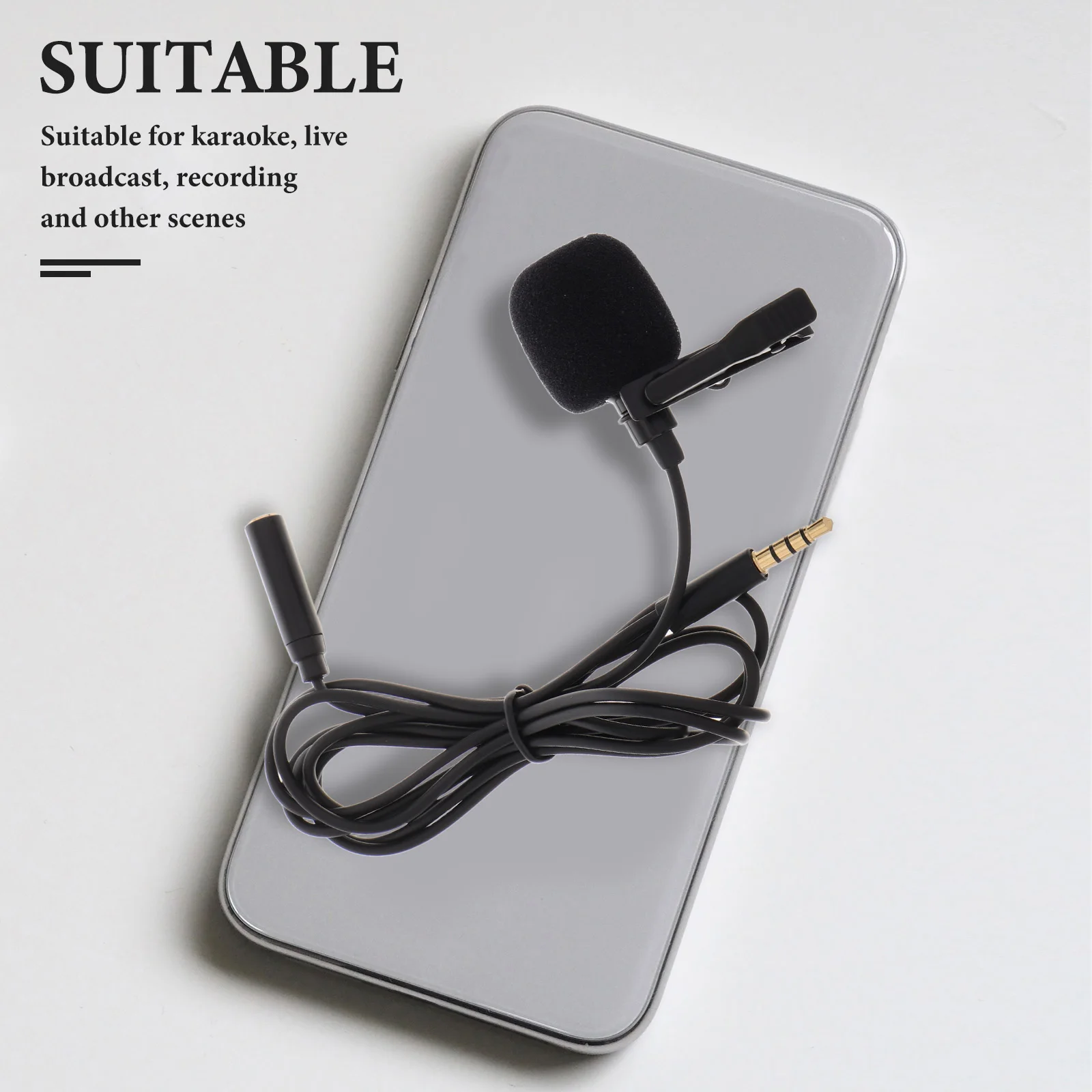 

Lapel Microphone Clip Mini for Smartphone Tablet Recording Karaoke Live Streaming Portable Camera Classroom Small