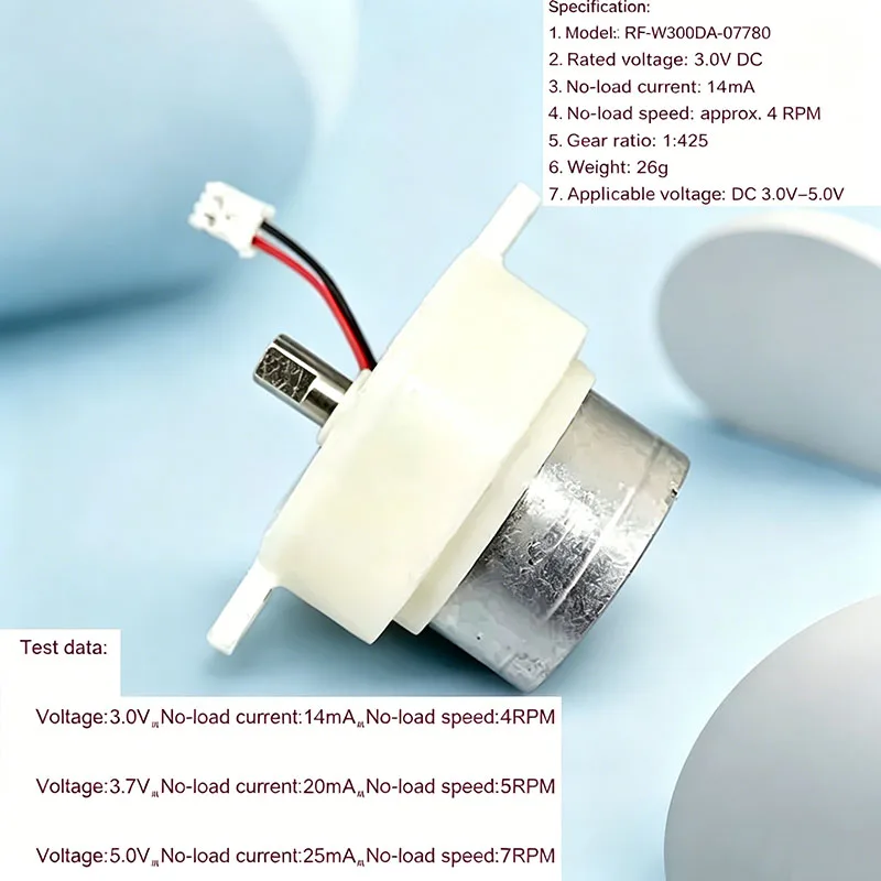 Mini 300 Gear Motor DC 3V 3.7V 5V 7RPM Slow Speed Plastic Gearbox Gear Reducer Motor Threaded Hole Shaft DIY Toy Model
