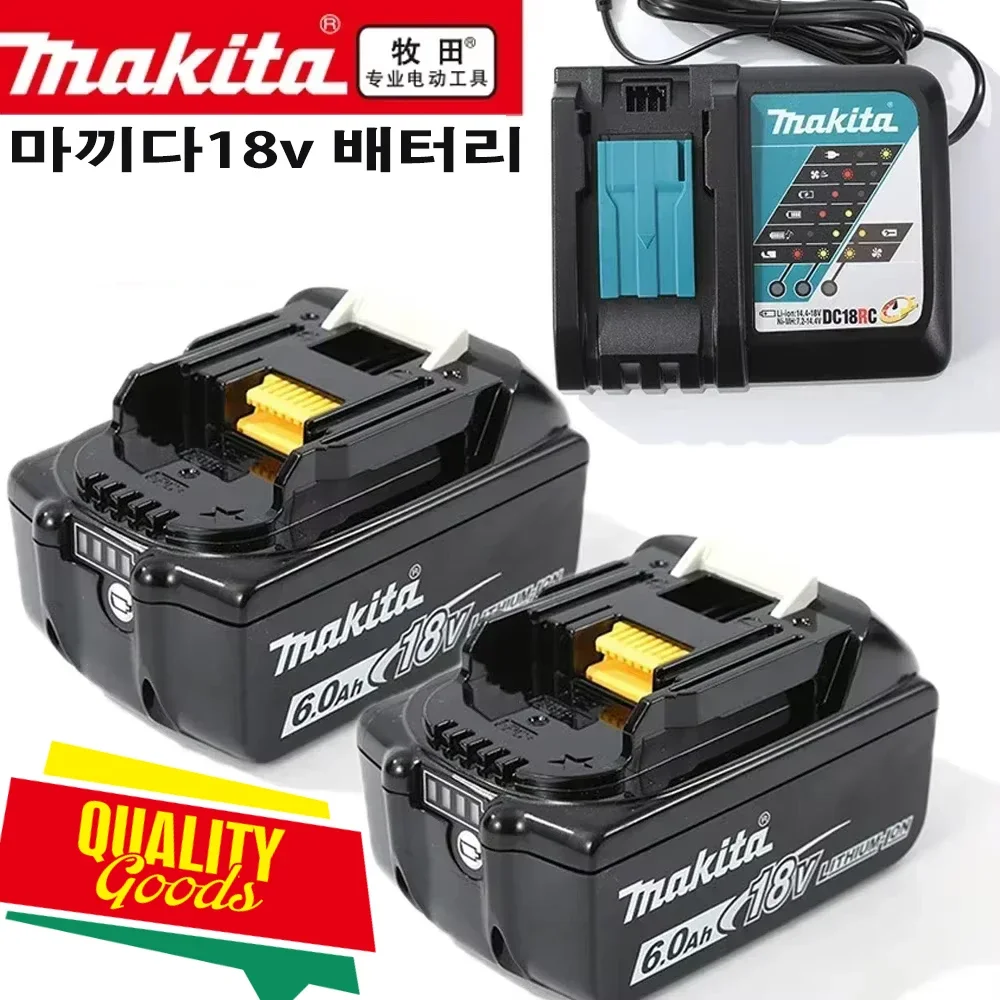 Makita용 충전식 배터리, 전동 공구 교체 배터리, 6.0Ah 배터리, 18V BL1830 BL1815 BL1860 BL1840