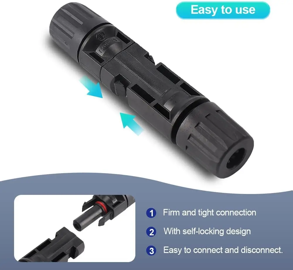 10 قطعة موصلات كابل اللوحة الشمسية ذكر/أنثى موصلات الطاقة الشمسية IP67 مقاوم للماء 1000 فولت 30A 10AWG مع مفاتيح المفك المزدوج