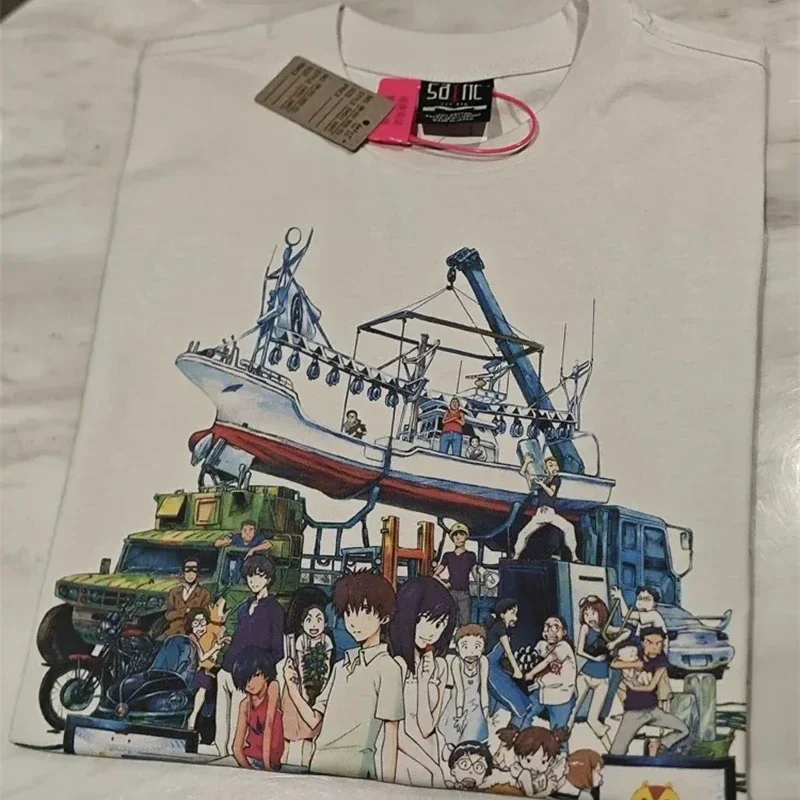 

25ss Saint Michael Casual T Shirts Men Women Japanese Style Anime Print Pattern Pure Cotton Oversized T-Shirt