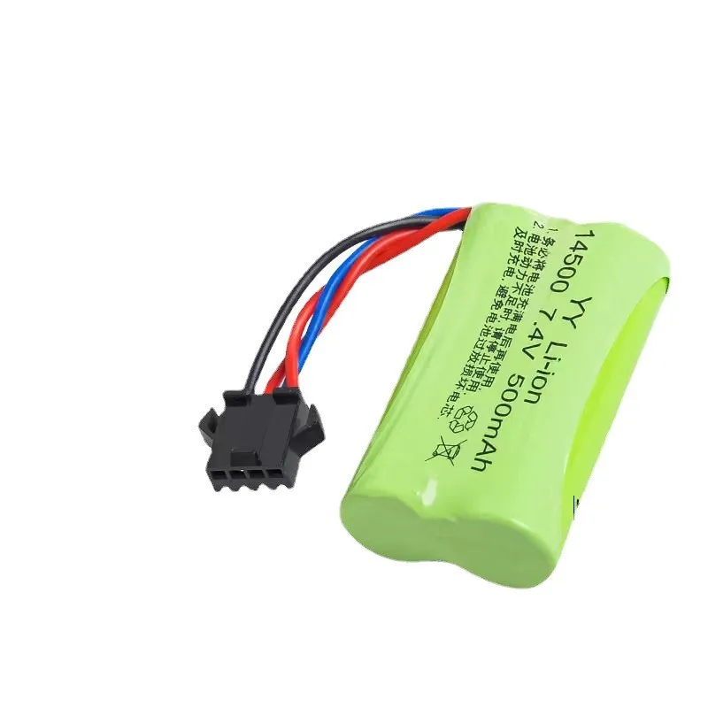 14500 7.4V bateria litowa, interfejs 500MAh SM-4p, jeden rząd akumulator litowy wielokrotnego ładowania typu M, wygodny i trwały