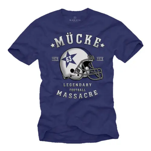 Herren T-Shirt blau Mücke 63 Football Helm Spencer Trikot Große Größen S-XXXXXL