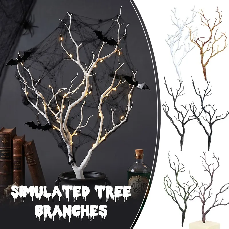 

5pcs Plastic Artificial Plants Simulated Tree Branches Deer Antler Shaped Hair Accessory DIY Bonsai Home Decor Fake Tree Branch