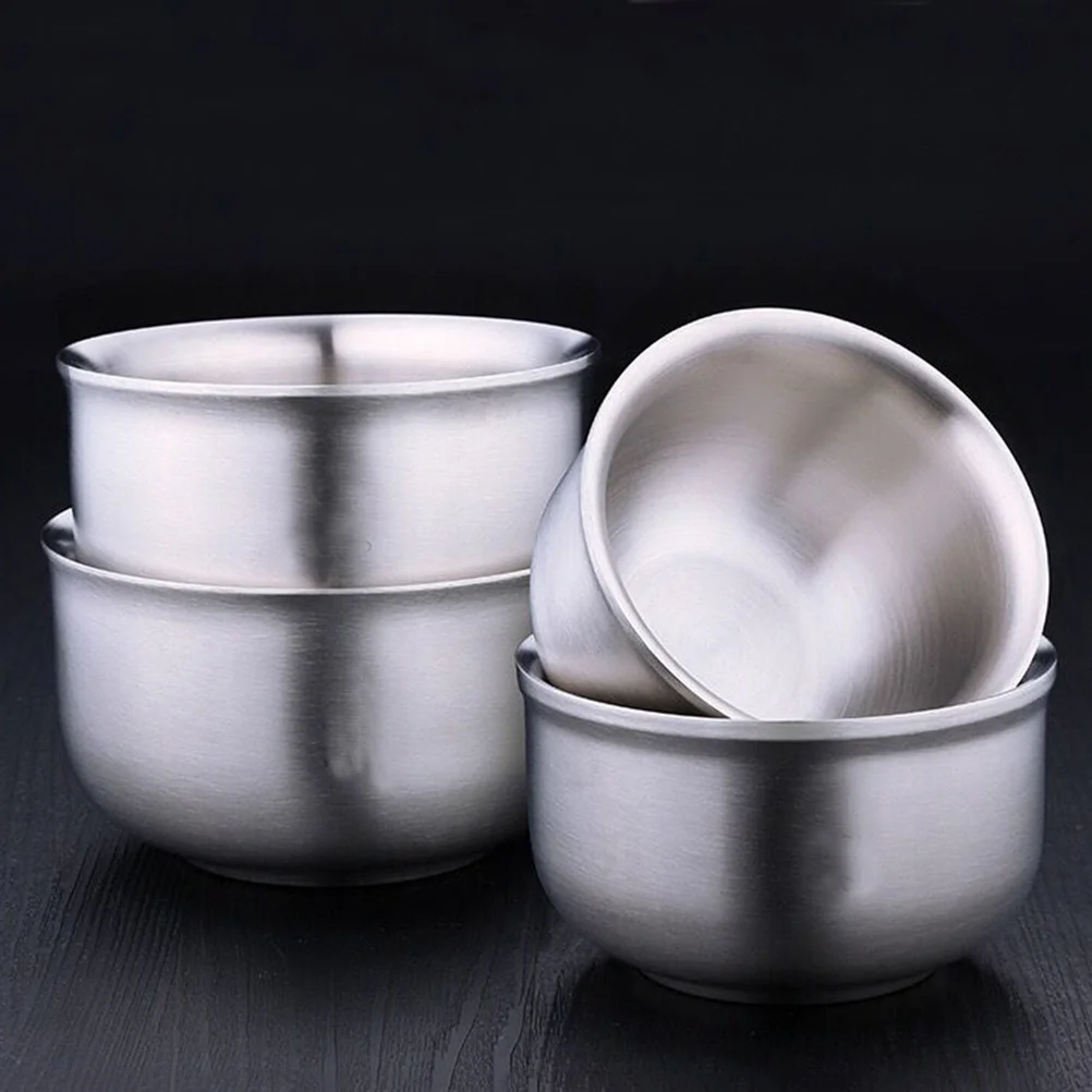 

304 Stainless Steel Instant Noodles Bowl Double Wall Heat Resistant Metal Bowl Kitchen Household Utensils 13.5cm