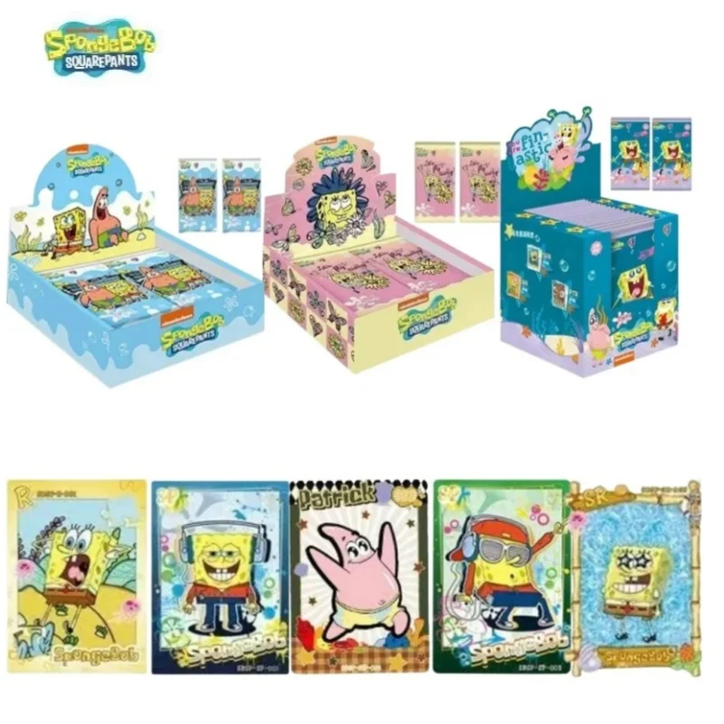 Genuine SpongeBob SquarePants Cards Mystery Box Classic Characters Patrick Star Cartoon Funny Collection Cards Kids Gift