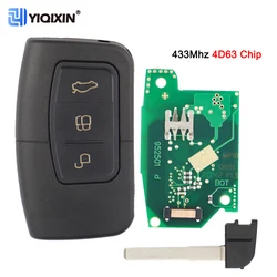 YIQIXIN Flip Remote Car Key For Ford Fusion Focus Fiesta Mk7 Escape Kuga C-Max MK2 Mondeo Galaxy Smart Card Fob 4D63 Chip 433MHZ