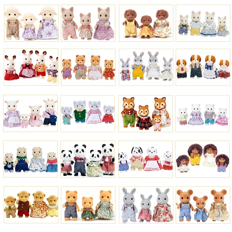 Hot Original Anime Family Anime Figure Multiple Animal Families Model Room Ornament Doll Toy Favorite Of Girls Kid Gift