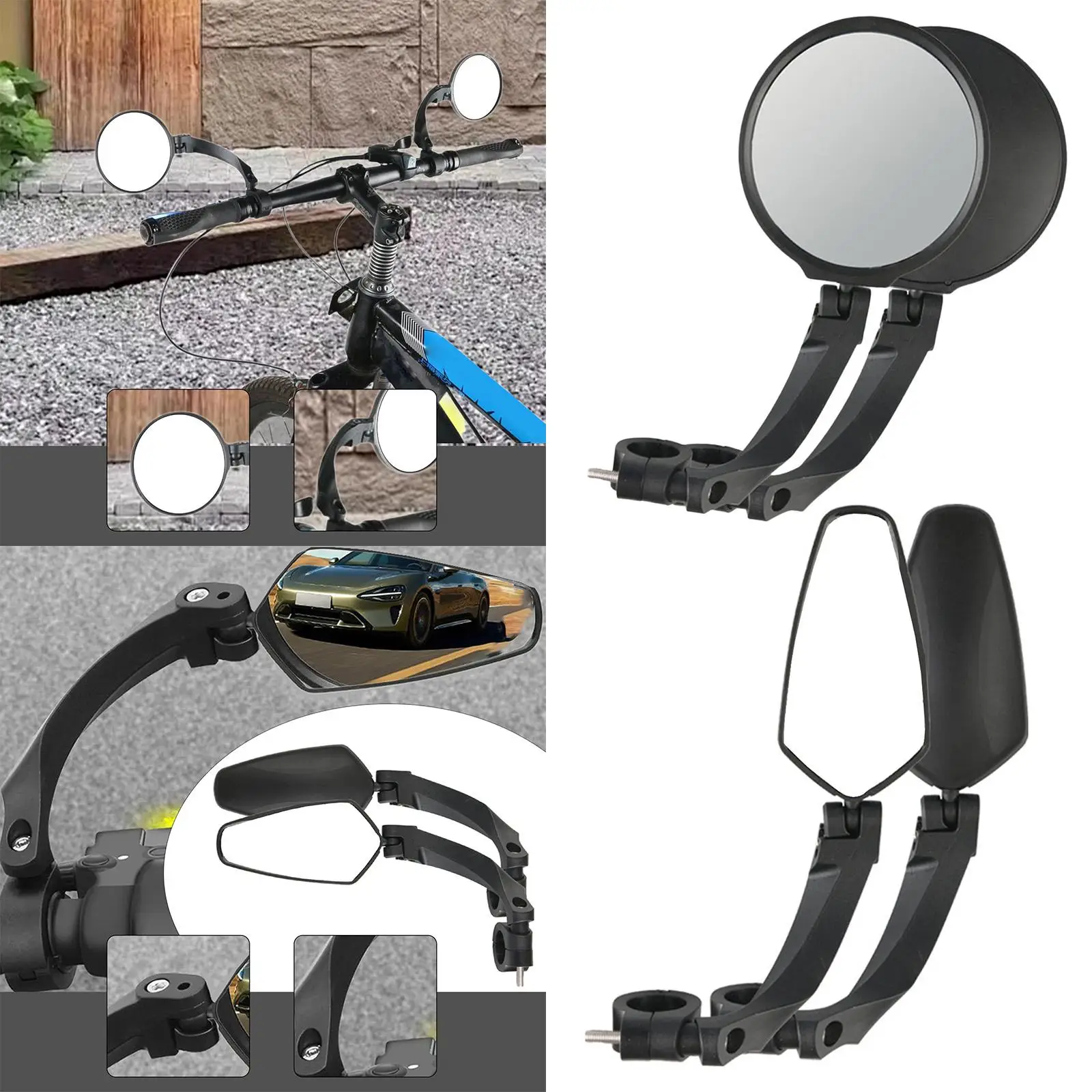 

Зеркало заднего вида для велосипеда, вращающееся на 360 градусов, прочное акриловое зеркало на руль для шоссейных и горных велосипедов