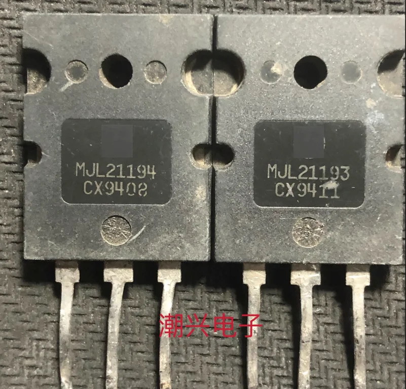 

2PCS/1Pair used MJL21193 MJL21194 TO-3PL audio power amplifier paired tube measured well