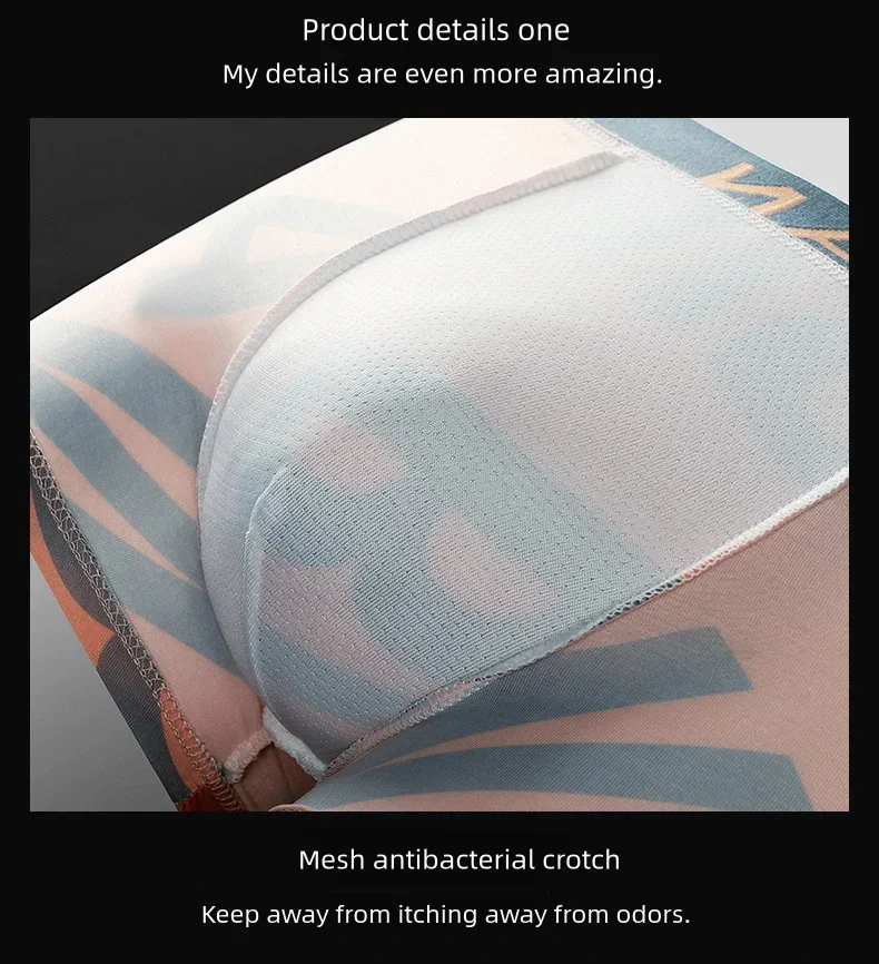 4Pcs Fashion Men Panties Seamless Letter Printed Underpants Breathable Man Underwear Plus Size Male Boxer Calzoncillo Hombre Hot image 3