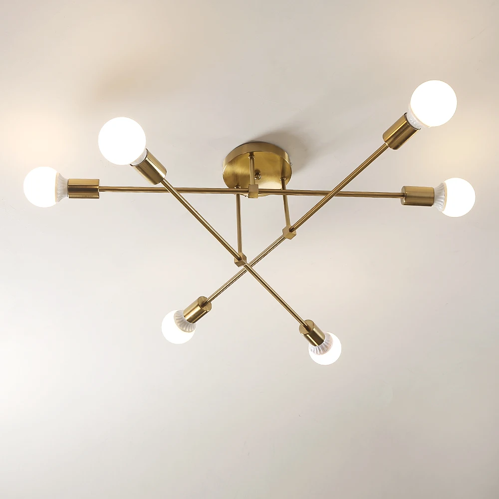 Modern Creative LED Ceiling Chandelier Minimalist Golden Bedroom Personality Living Room Dining Room Ceiling Lamp Lighting Decor