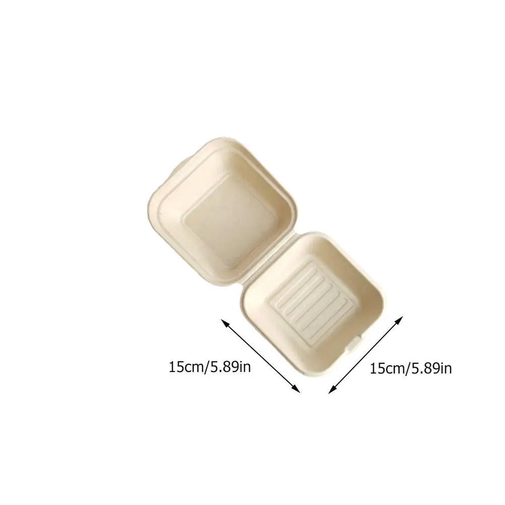 Compostable Pulp Food Storage Boxes – 20pcs Eco-Friendly Disposable Lunch Containers for Hot & Cold Meals