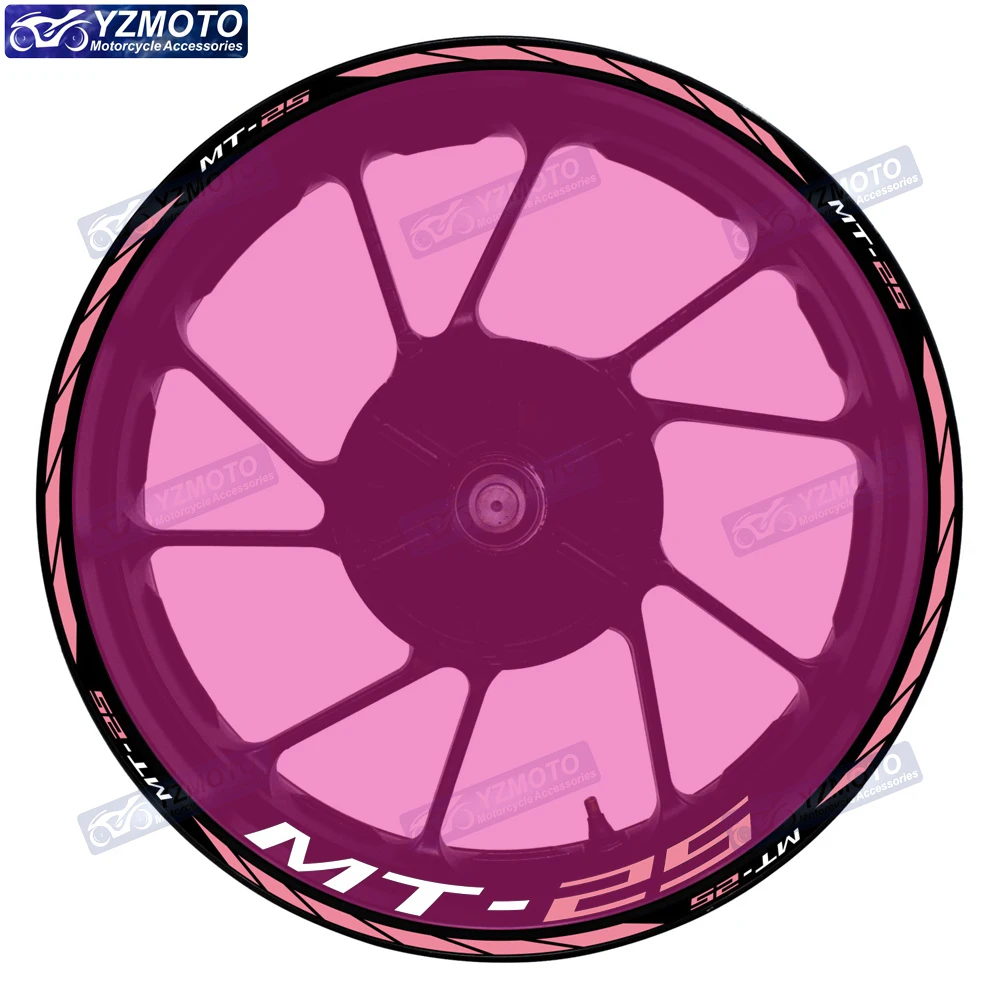 

For MT-25 MT25 Motorcycle Racing 17 Inch Front And Rear Wheel Hub Decorate Sticker Decal Waterproof Reflective Rim Stickers