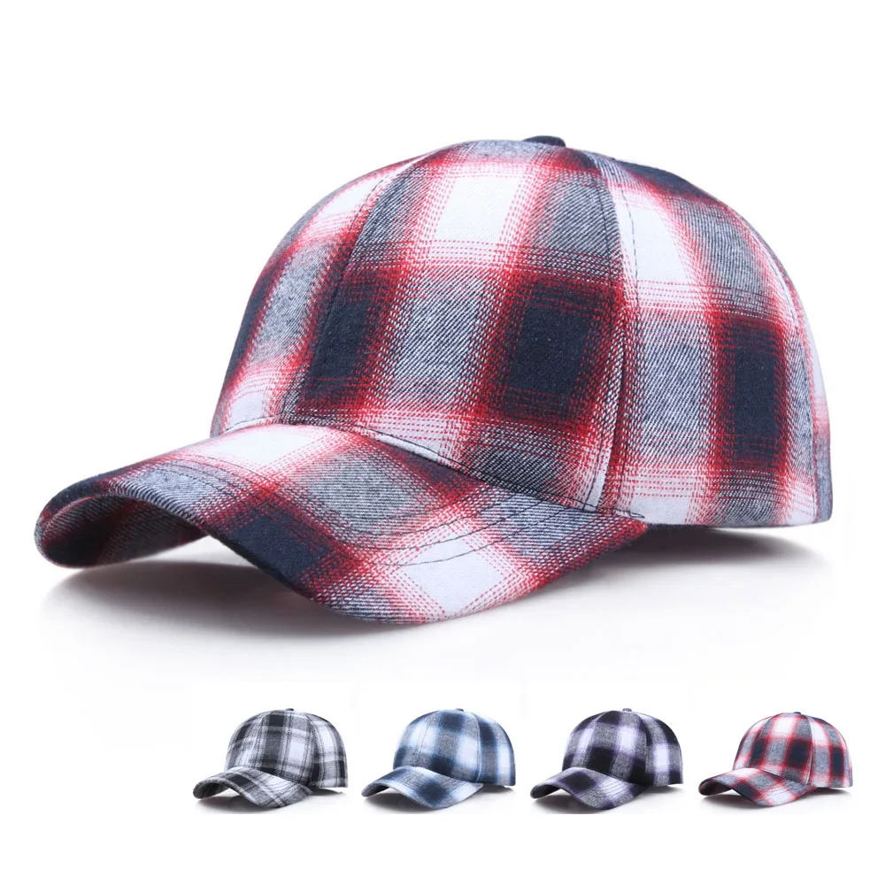 Autumn/Winter Exquisite Checkered Baseball Caps Unisex Outdoor Leisure Casquette Vintage Sports Visor Duck Hats For Teenagers