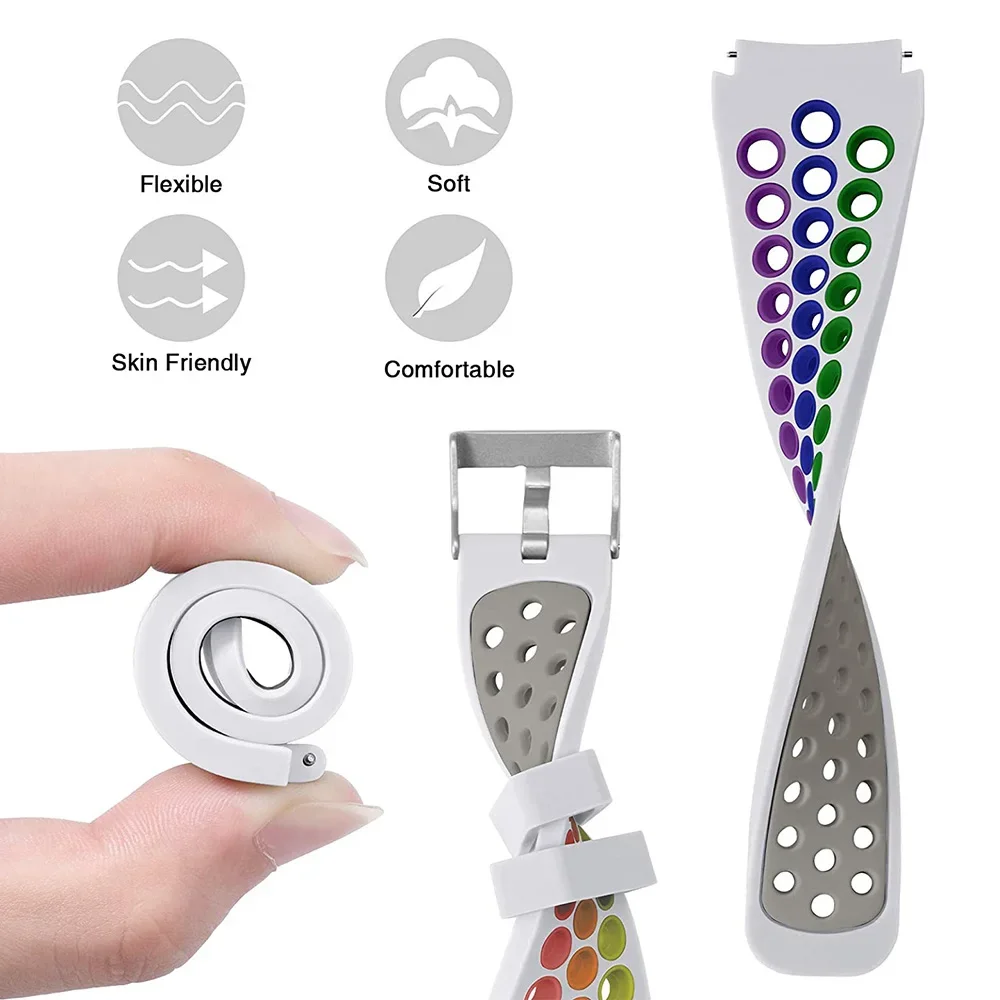 22mm Breathable Silicone Band For Zeblaze Stratos 4 3 Strap For Zeblaze Btalk 3 Plus GTS GTR 3 Pro/Vibe 7 7Pro 7 Lite Ares 3 Pro