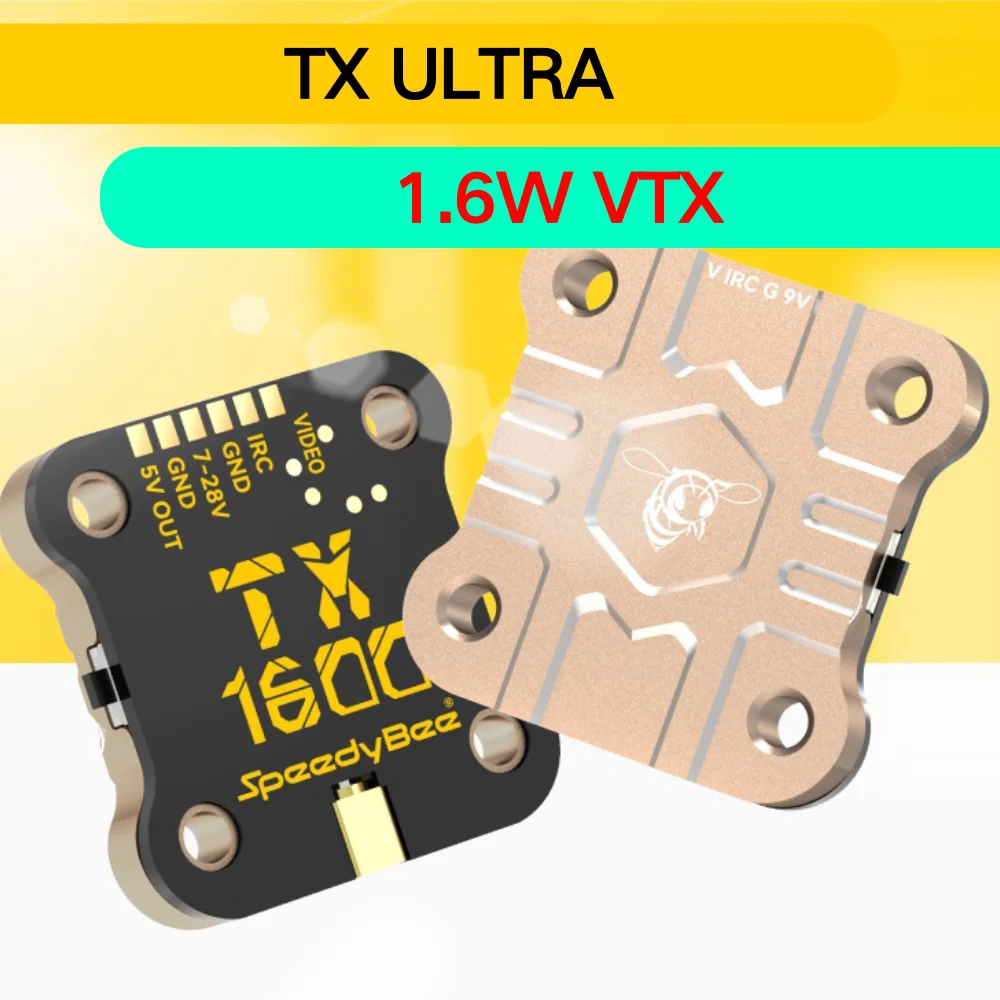 

SpeedyBee TX ULTRA TX1600 5.8GHz 48CH 1.6W FPV VTX High-efficiency Heat Sink 2-6S LIPO 20X20mm for FPV Long Range Drones