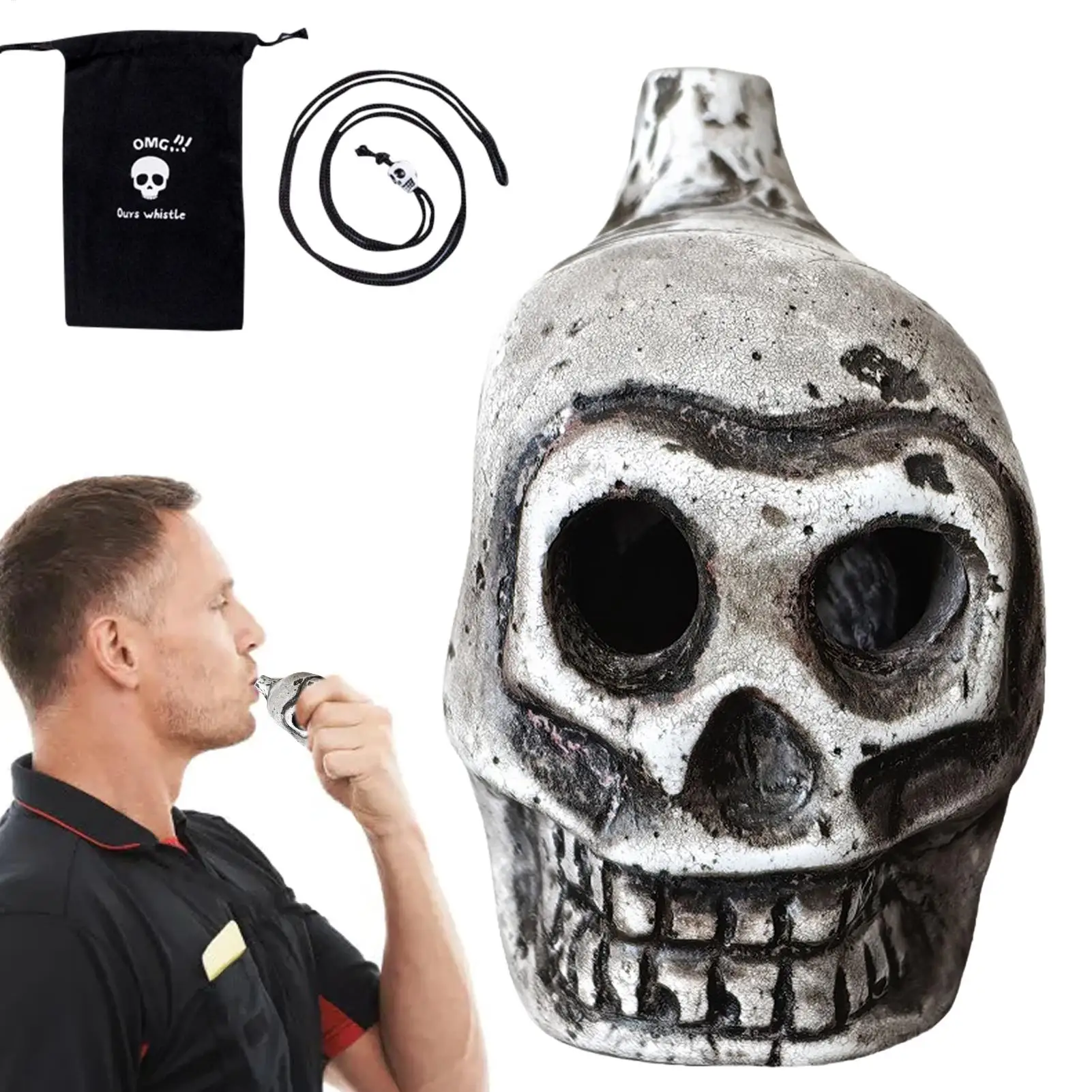 Aztec Death Whistle Screaming Death Whistle Skull High Decibels Sound Camping Emergency Tools for outdoor survival hiking
