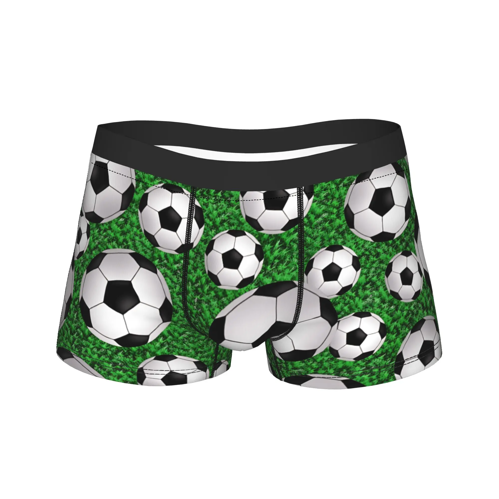 Grass Field Soccer Balls Seamless Design Boxer Brief  Underwear Trenky Man Comfortable Boxer Shorts Custom DIY Plus Size Panties